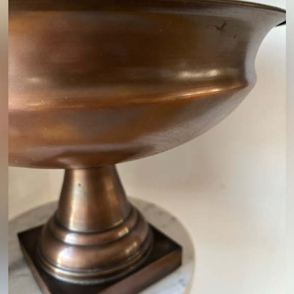Copper/Bronze Footed Pedestal Base Bowl Urn Large Centerpiece 13.25” W 9.25” T - Picture 6 of 16